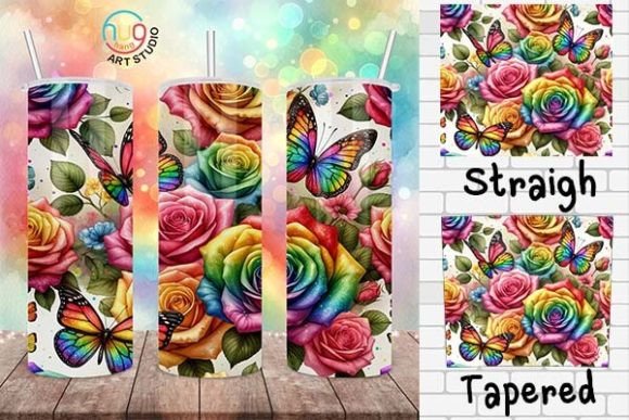 Download Rainbow Watercolor Roses Pride Tumbler - Pride tumbler Collection
