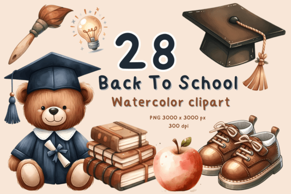 Download School Supplies Clipart Watercolor - School supplies Collection