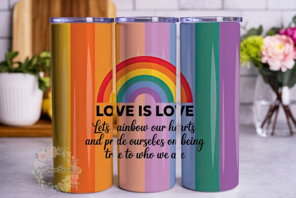 Download Love is Love Rainbow Pride Tumbler Wrap - Pride tumbler Collection