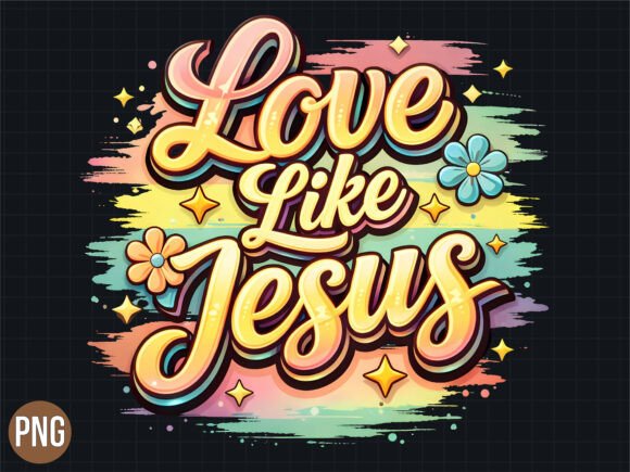 Download Retro Love Like Jesus Floral PNG Shirt - Love like Collection