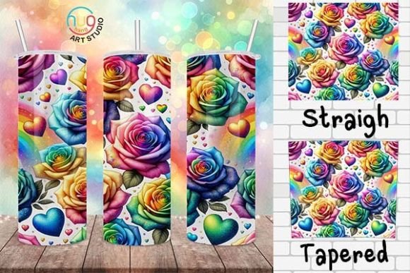 Download Rainbow Watercolor Roses Pride Tumbler - Pride tumbler Collection