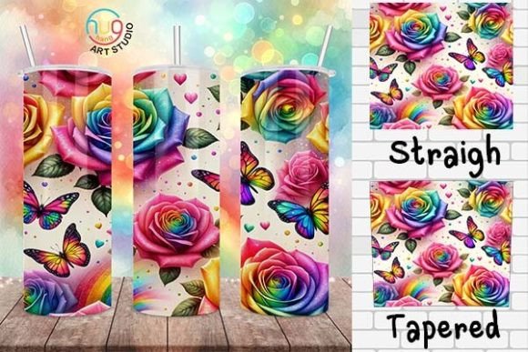 Download Rainbow Watercolor Roses Pride Tumbler - Premium Resources