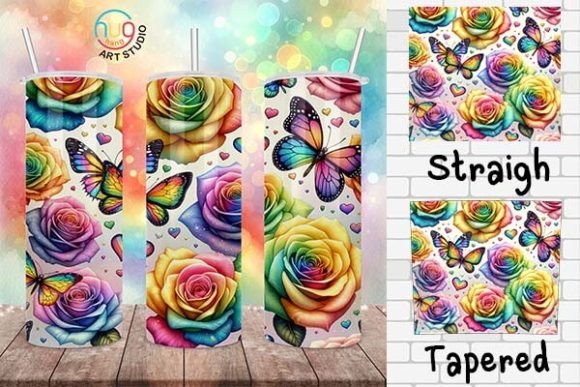 Download Rainbow Watercolor Roses Pride Tumbler - Premium Resources