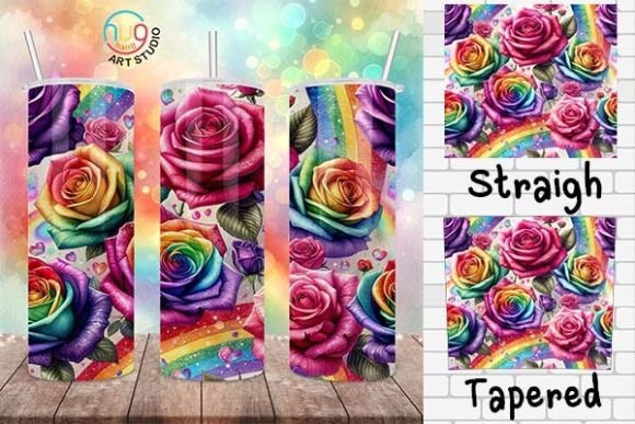Download Rainbow Watercolor Roses Pride Tumbler - Pride tumbler Collection