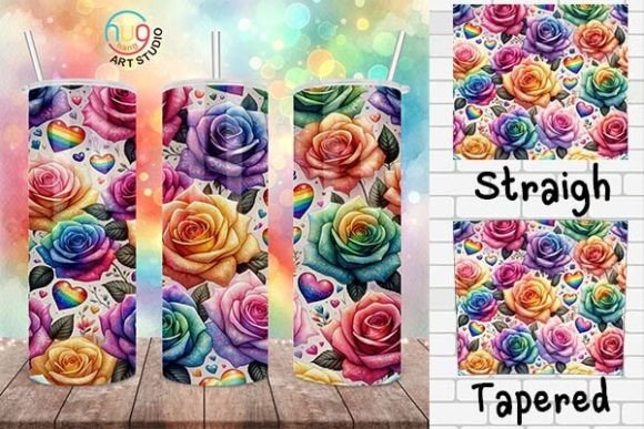 Download Rainbow Watercolor Roses Pride Tumbler - Pride tumbler Collection